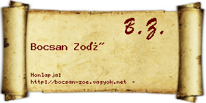 Bocsan Zoé névjegykártya